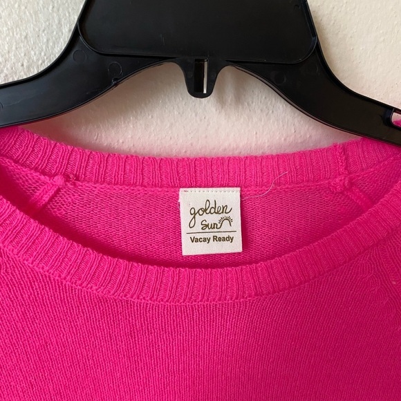 Golden Sun Women’s Cashmere Sweater Apres X SkI in Pink Barbiecore Pullover - Picture 2 of 7